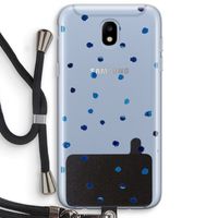 Blauwe stippen: Samsung Galaxy J5 (2017) Transparant Hoesje met koord