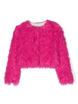 Monnalisa veste texturée à col rond - Rose