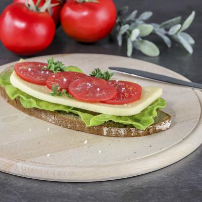 Serveer plank - 6x stuks - rond - 28 cm - hout - ham plankje - broodplank - hapjes serveerplanken