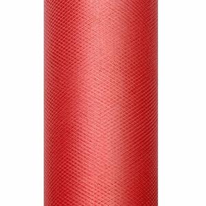 Glitter tule stof - rood - 15 x 900 cm - hobbyartikelen/knutselspullen