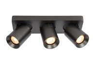 Lucide NIGEL - Plafondspot - LED Dim to warm - GU10 - 3x5W 2200K/3000K - Zwart Staal