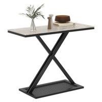 Consoletafel met Imitatiemarmeren Blad Haltafel met Metalen Frame Elegante Bijzettafel met Verstelbare Poten Tafel Achter de Bank