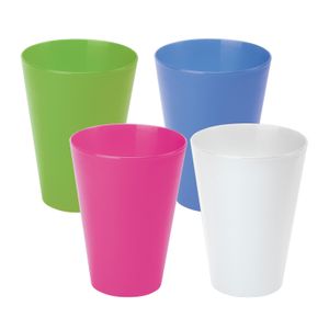 Drinkbekers - 4x - Multi - kunststof - 430 ml - herbruikbaar