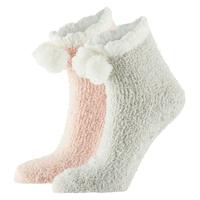 Apollo bedsokken / huissokken - dames - 2-pack - roze/wit - one size - Slaapsokken - Slofsokken Apollo bedsokken / huissokken - dames - 2-pack - roze/wit - one size - Slaapsokken - Slofsokken