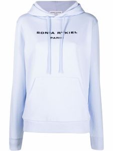 Sonia Rykiel hoodie en coton à logo imprimé - Bleu