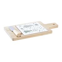 Set voor voorgerechtjes DKD Home Decor Wit Groen Bamboe Keramiek (21,5 x 11,8 x 1,5 cm)