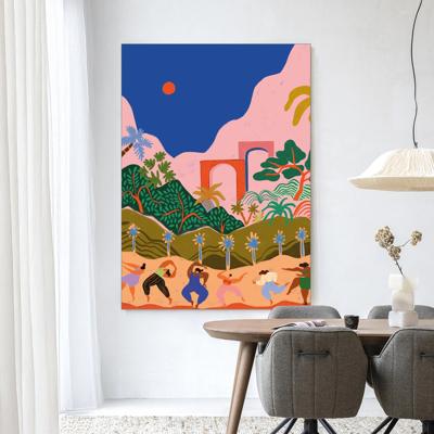 Urban Cotton Wandkleed 'Dancing In Paradise' 110 x 145cm in Frame - black