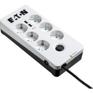 Eaton PB6UD Overspanningsbeveiliging 6 AC-uitgang(en) 220 - 250 V Zwart, Wit