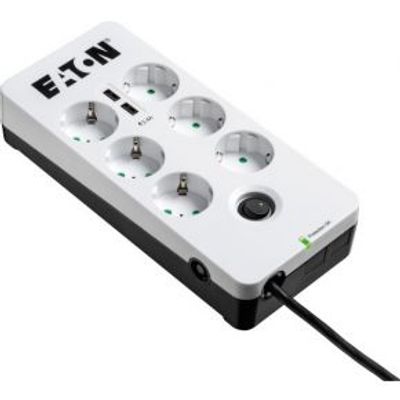 Eaton PB6UD Overspanningsbeveiliging 6 AC-uitgang(en) 220 - 250 V Zwart, Wit