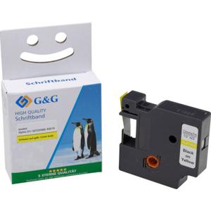 G&G D1 Labeltape Kunststof Tapekleur: Geel Tekstkleur: Zwart 12 mm 7 m