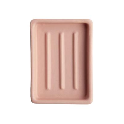 Day 1 Handgemaakt Keramieken Zeepbakje Oudroze met Ribbels Day 1 Handgemaakt Keramieken Zeepbakje Oudroze met Ribbels