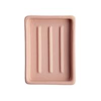 Day 1 Handgemaakt Keramieken Zeepbakje Oudroze met Ribbels