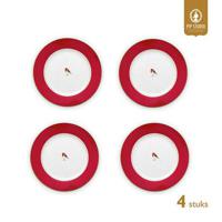 Pip Studio Borden - Love Birds - Rood - Set van 4 - 21cm