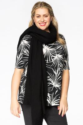 Shawl crispy wool black