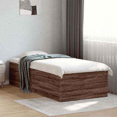Bedframe bewerkt hout bruin eikenkleur 90x200 cm