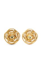 Saint Laurent Pre-Owned grandes boucles d'oreilles fleur (1980)