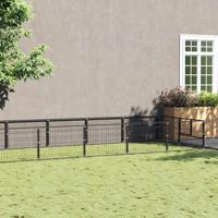 Hondenkennel 14 m² staal zwart