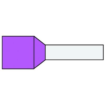 Geïsoleerde Adereindhuls 0,34qmm roze penlengte = 8mm 500 stuks klemko 720006