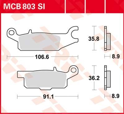 TRW Remblokken, en remschoenen voor de moto, MCB803SI Sinter offroad