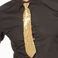 Oud en Nieuw gouden glitter verkleed stropdassen 32 cm voor dames/heren   -