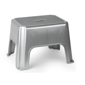 Keukenkrukje/opstapje - Pakket van 3x stuks - 40 x 30 x 28 cm - zilver - Keuken/badkamer verhoger