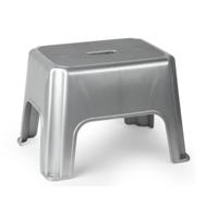 Keukenkrukje/opstapje - Pakket van 3x stuks - 40 x 30 x 28 cm - zilver - Keuken/badkamer verhoger
