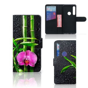 Motorola One Action Hoesje Orchidee