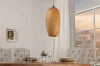 Handgemaakte hanglamp ORGANIC LIVING 40cm natuurlijke ovale bamboe kap - 40585