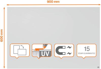Nobo Infinity randloos whiteboard, staal, magnetisch, 90 x 60 cm