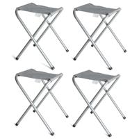 Opvouwbare stoel - 4x - grijs - kunststof/metaal - 35 x 38 cm - klapstoel camping