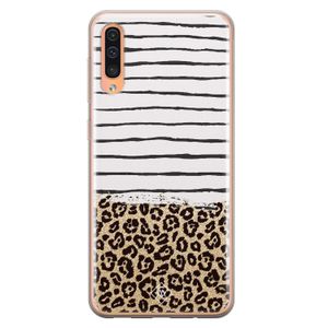 Samsung Galaxy A50/A30s siliconen telefoonhoesje - Leopard lines