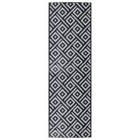 vidaXL Buitenkleed 80x250 cm polypropeen wit en zwart - thumbnail