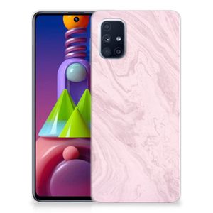 Samsung Galaxy M51 TPU Siliconen Hoesje Marble Pink - Origineel Cadeau Vriendin