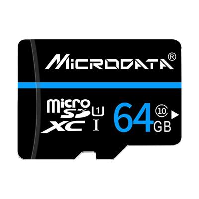 MICROGEGEVENS 64GB U1 blauwe lijn en zwarte TF (Micro SD)-geheugenkaart