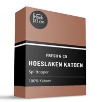 Splittopper Hoeslaken - Katoen - Verkoelend - 160x200 cm - Keuze Uit Meerdere Kleuren - Fresh and Co - Dekbed-Discounter.nl