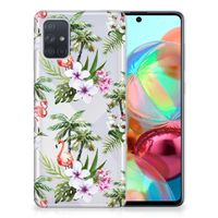 Samsung Galaxy A71 TPU Hoesje Flamingo Palms