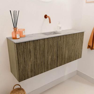 Toiletmeubel Mondiaz Joya Dlux | 100 cm | Meubelkleur Dusk | Faye wastafel Glace Wasbak Midden | Zonder kraangat(en)