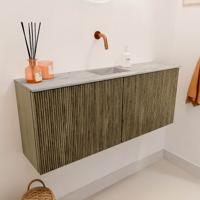 Toiletmeubel Mondiaz Joya Dlux | 100 cm | Meubelkleur Dusk | Faye wastafel Glace Wasbak Midden | Zonder kraangat(en)