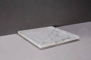 Forzalaqua Fresco douchebak 90x90cm carrara gepolijst met afvoerputje RVS