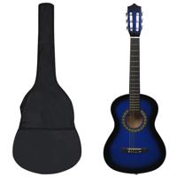VidaXL 8-delige gitaarset klassiek beginner 1/2 34" blauw