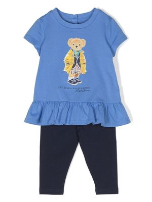 Ralph Lauren Kids survêtement à motif Polo Bear - Bleu