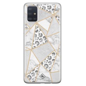 Samsung Galaxy A71 siliconen hoesje - Stone & leopard print