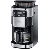 Severin KA 4810 Koffiezetapparaat RVS (geborsteld), Zwart Capaciteit koppen: 10 Met koffiemolen, Timerfunctie