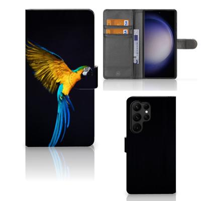 Samsung Galaxy S23 Ultra | Telefoonhoesje | Met pasjeshouder | Papegaai