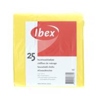 Viscose dweilen/schoonmaakdoekjes - 25x stuks - geel - hoog absorberend - 38 x 40 cm