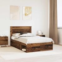Bedframe met hoofdeinde Oudhout 120 x 190 cm Massief grenenhout