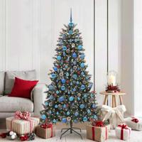 Kunstkerstboom met 300 LED Groen 180 cm PVC en Plastic en Staal