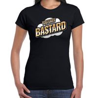 You lazy bastard fun tekst t-shirt voor dames zwart in 3D effe - thumbnail