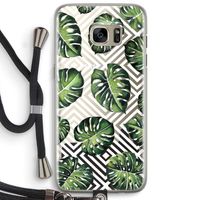 Geometrische jungle: Samsung Galaxy S7 Edge Transparant Hoesje met koord