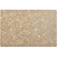 6x Rechthoekige gevlochten onderleggers/placemats voor borden goud 30 x 45 cm - Placemats